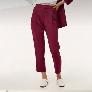 Artizia Babaton cohen ll cropped pleated merlot dress pants